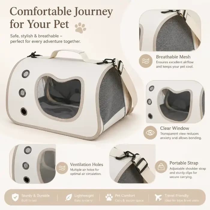 Sac de transport pour animaux de compagnie, sac de voyage pliable en maille respirante pour petits chats et chiots, fournitures de transport pour animaux de compagnie pour la marche en plein air