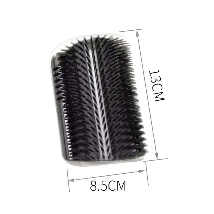 Brosse de massage et griffoir pour chat - Brosse d'angle anti-griffures avec herbe à chat, peigne démêlant pour animaux de compagnie pour l'élimination des poils et le toilettage