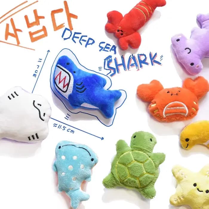 Jouet vocal en peluche pour chien, Animal marin, Mini requin mignon, crabe, tortue, baleine, interactif, Durable, auto-amusant, fournitures pour animaux de compagnie