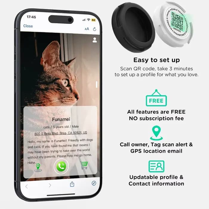 Collier chat avec boîtier de protection pour traceur GPS.étui Airtag