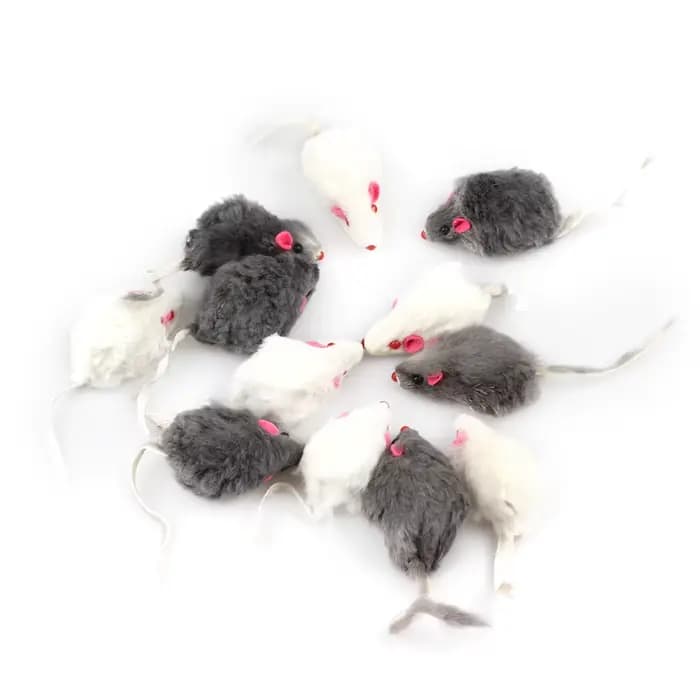 100 PC/Lot fourrure de lapin chat souris jouets animal de compagnie chaton jouant