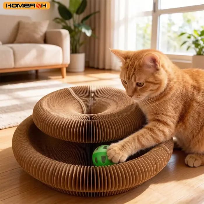 Jouet pour chat, griffoir rond en carton ondulé