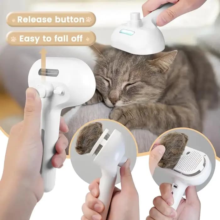 Brosse à Vapeur Électrique 3 en 1 pour Chien et Chat