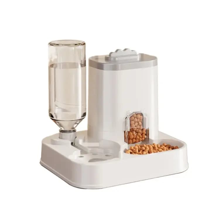 Distributeur de nourriture pour chat 2 en 1 grande capacité, détachable avec fontaine à eau, bol pour nourriture pour chien et chat, séparation sèche et humide, distributeur d'eau pour animaux de comp