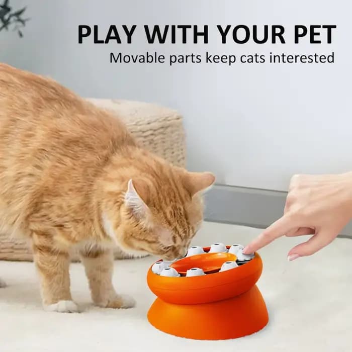 Jouet Puzzle pour Chat – Gamelle Anti-Glouton Interactif et Amusant – Ralentit la Mangeoire des Animaux – Protège le Cou du Chaton – Conception Inclinée Multifonctionnelle pour l'Alimentation des Anim