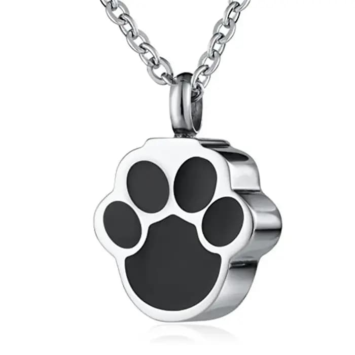 Bijoux de crémation imprimés de patte de chien et de chat pour cendres