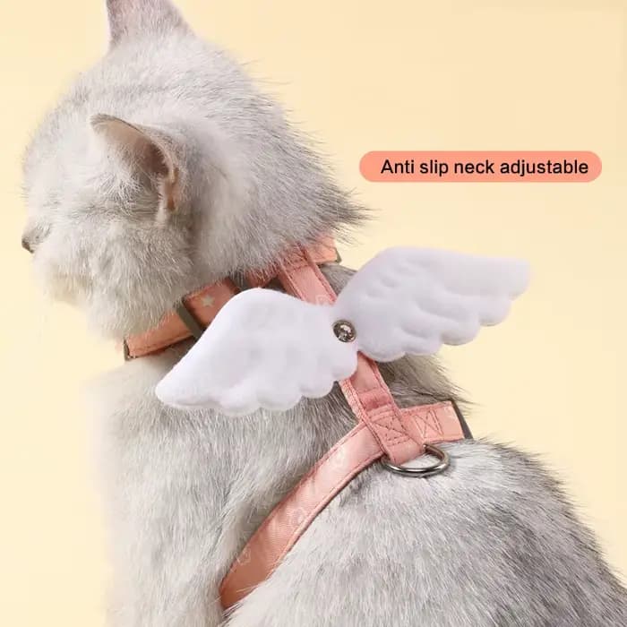 Harnais pour chaton réglable anti-évasion en tissu doux avec collier, laisse et accessoires de traction pour petit chat d'extérieur