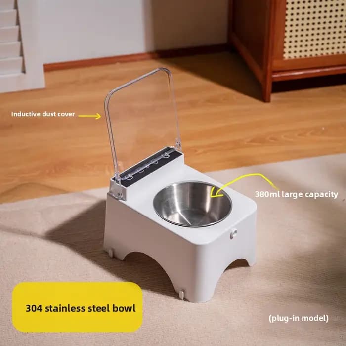 Gamelle Intelligente pour Chat et Chien avec Capteur Infrarouge et Couvercle Automatique Anti-Souris – Distributeur de Nourriture Intelligent