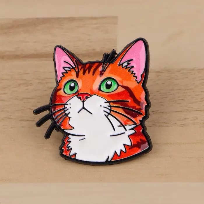 Pins en émail et broches « Orange Cat Energy » pour les amoureux des chats