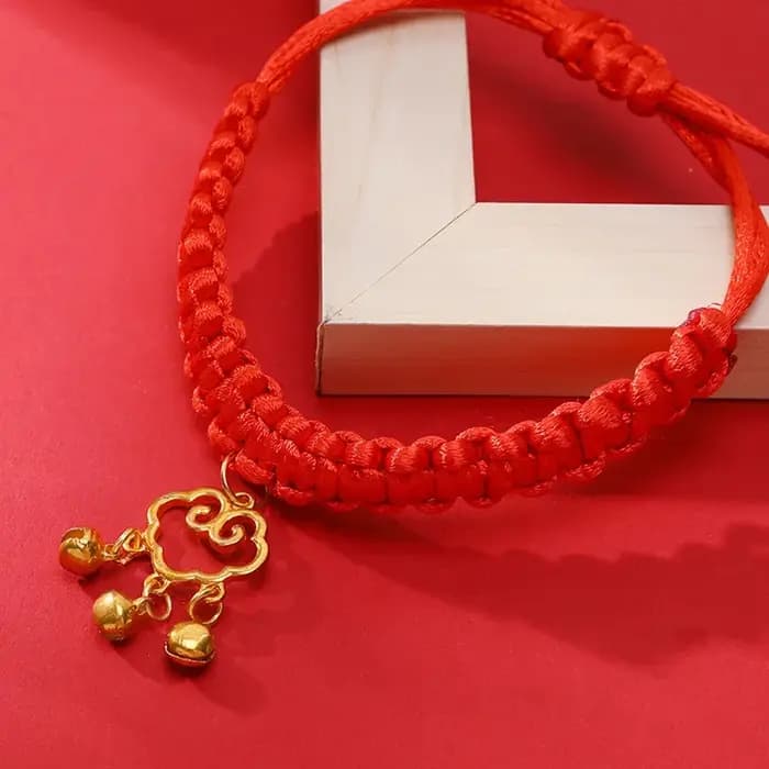 Collier Tressé en Corde Rouge pour Chat Chinois