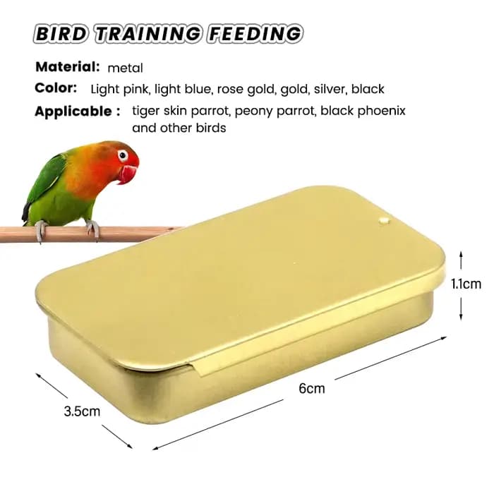 1 pièce Distributeur de nourriture portable pour oiseaux, mini boîte d'alimentation, plusieurs coule