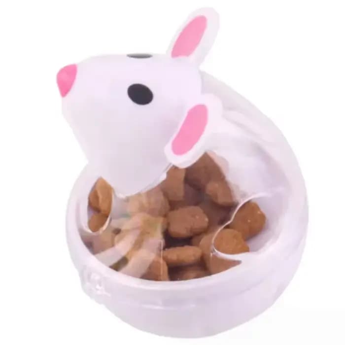Distributeur de nourriture pour animaux de compagnie, jouet pour chat, souris roulante, distributeur de nourriture avec fonction de fuite, outil de jeu d'entraînement amusant pour chatons et chats