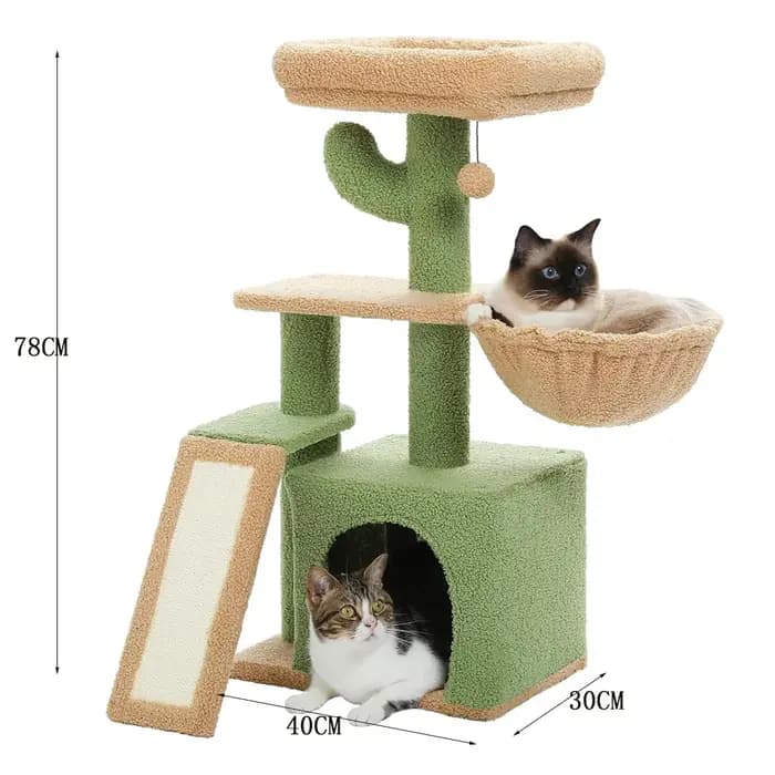 Arbre à chat réglable en hauteur pour intérieur, tour pour chat du sol au plafond avec poteaux à gratter, condo pour chat, hamac et balles suspendues