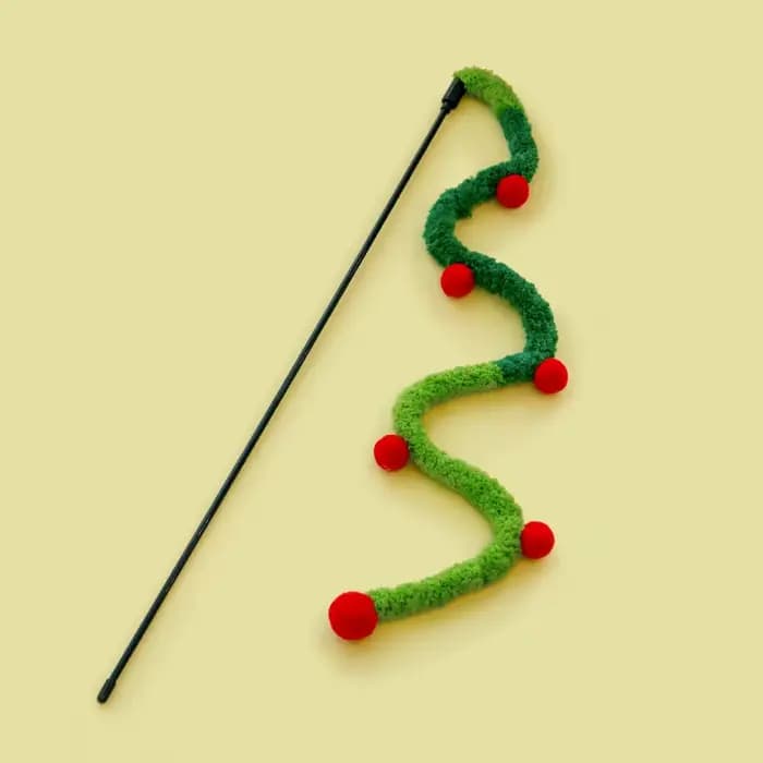 Jouet pour chat plume chat Teaser baguette chat jouets interactifs drôle chenille tige colorée boule