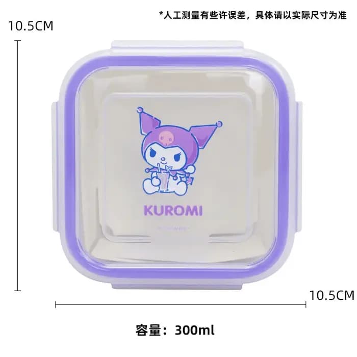 Boîte de conservation alimentaire rectangulaire Kitty avec design de fermeture à bords arrondis