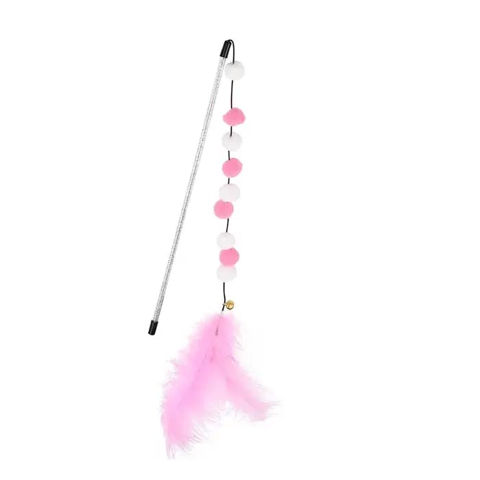 Jouet coule avec clochette et plumes pour chat