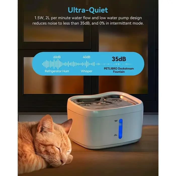 Fontaine à eau pour chat avec connexion sans fil via application