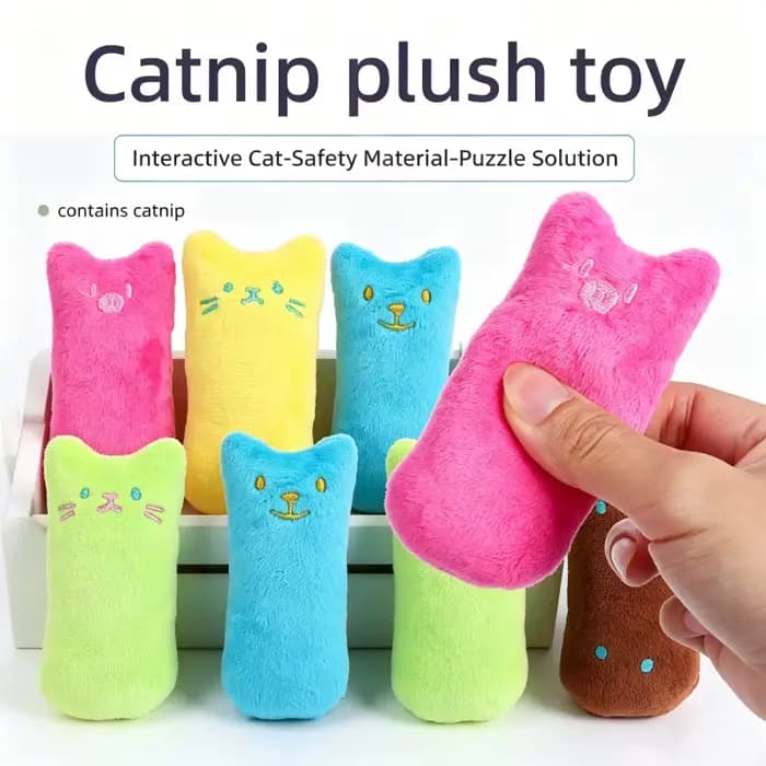 Jouet pour chat en peluche couineur avec herbe à chat