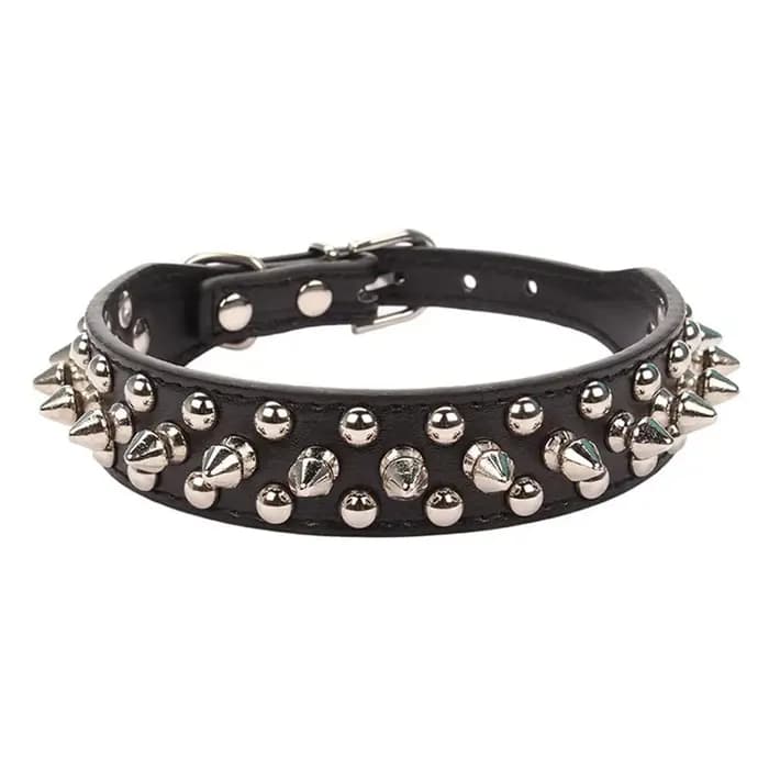 Collier en cuir pour animaux de compagnie, 1 pièce, pour mini chiens et chats, style punk avec design à rivets, empêche les animaux de se chahuter et de se mordre.