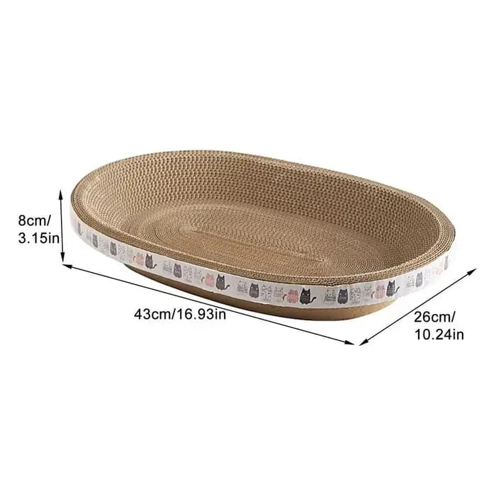 Gratte-chat ovale en papier ondulé pour chat, poteaux en carton, jouets à griffes de meulage, nid de lit pour chat, accessoires pour chat