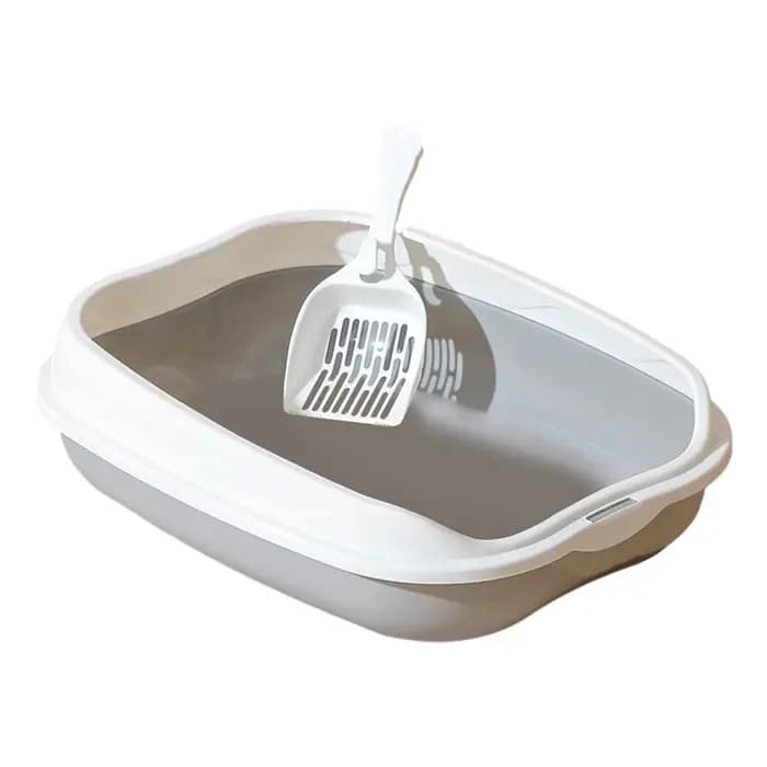 Bac à litière semi-fermé anti-éclaboussures pour chat, grande toilette pour chaton, fournitures de nettoyage, grand bac à excréments pour chat, accessoires pour animaux de compagnie