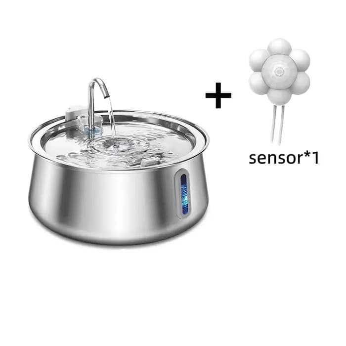 Fontaine pour chat mangeoire à eau pour animaux de compagnie en acier inoxydable 4L distributeur d'eau automatique