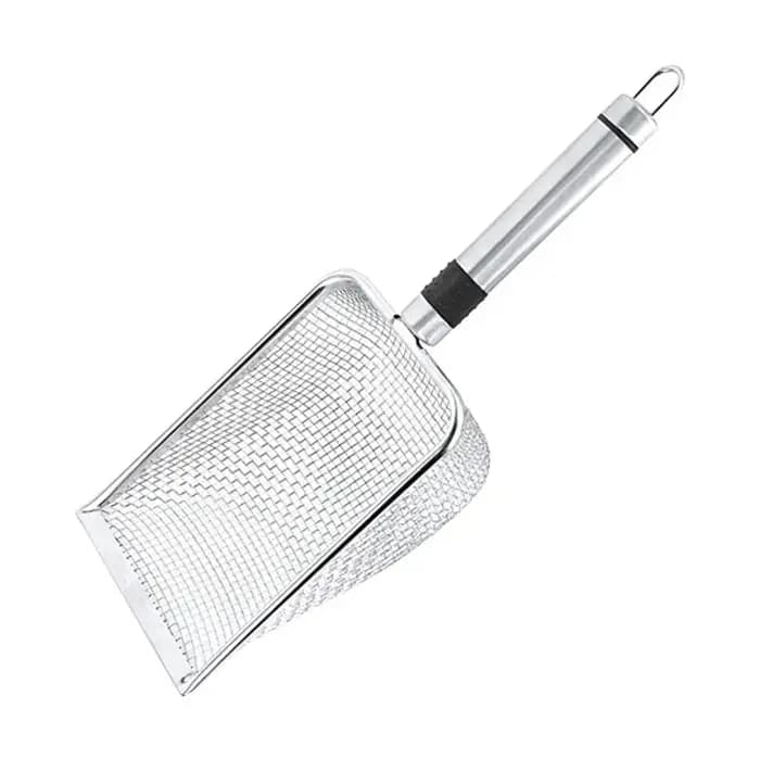Pelle à litière pour chat en acier inoxydable, poignée durable, facile à nettoyer, conception anti-odeur, pelle à excréments pour animaux de compagnie