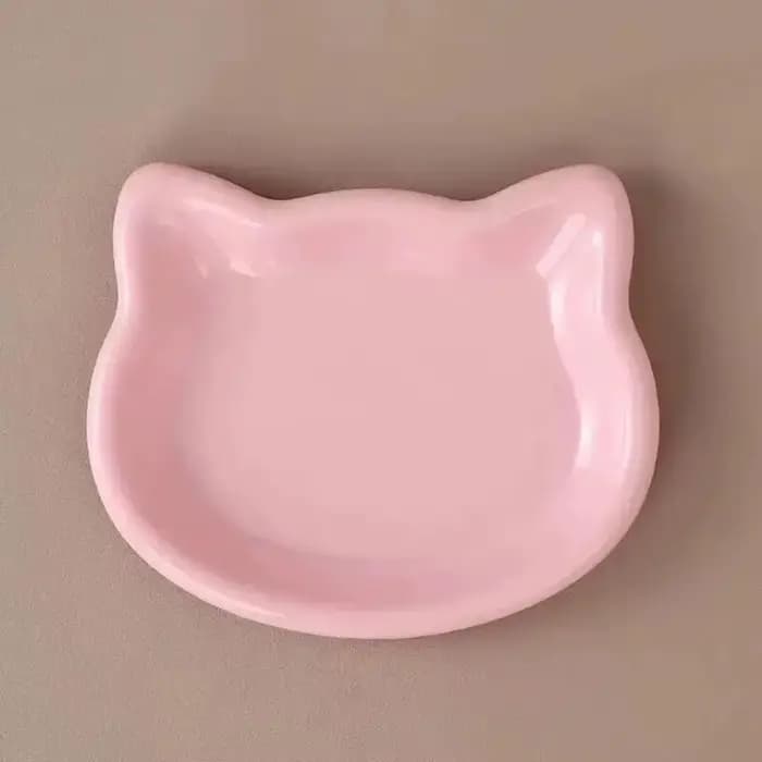 1 bol pour animaux de compagnie en forme de chat, couleur pastel, design animal mignon, antidérapant, idéal pour les chats, accessoire tendance pour la maison