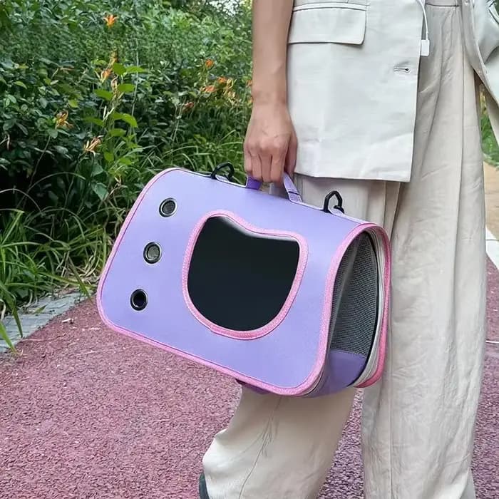 Sac de transport portable pour petits chiens et chats, sac pliable pour chat d'extérieur, sac à bandoulière respirant pour chat, sac de transport pour chaton