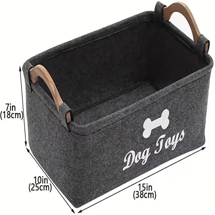 Panier de rangement pliable en feutre pour jouets d'animaux de compagnie