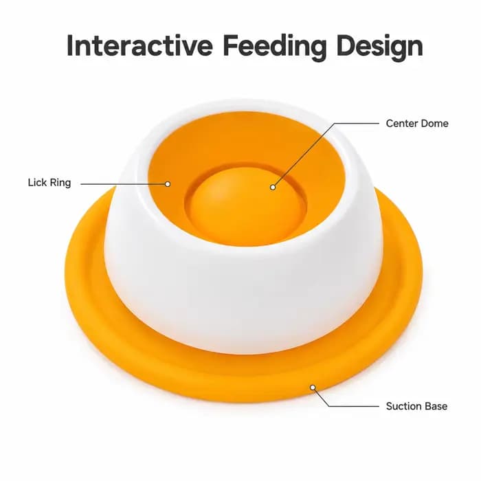 Gamelle interactive pour chat à alimentation lente avec base à ventouse