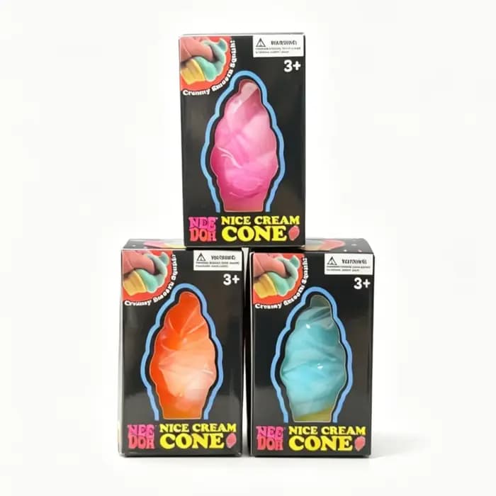Jouet sensoriel anti-stress Needoh Nice Cream Cone Nice-Sicle Squishy Squeeze Toy dégradé non toxique pour soulager l'ADHD, le stress et l'anxiété, jouet de bureau sensoriel