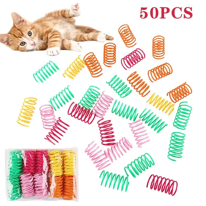 50 Pièces Jouets pour chats en plastique colorés