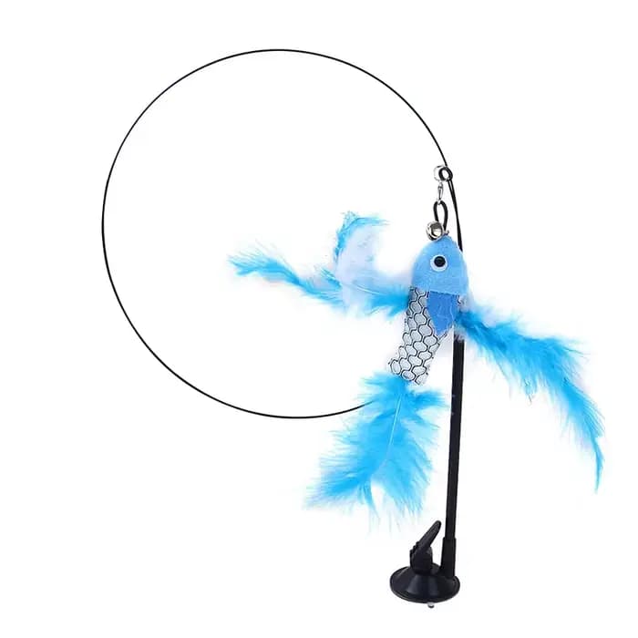 Jouets pour chat Simulation oiseau interactif ventouse plume oiseau avec cloche chat bâton jouet pou