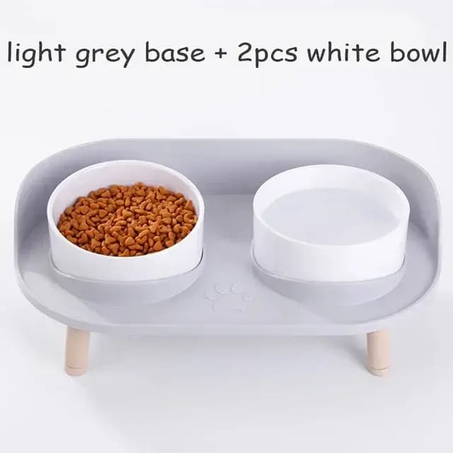 Mangeoires alimentaires pour animaux de compagnie chat Double bols mangeoire hauteur réglable chats chiens abreuvoir bol d'eau plat alimentation surélevée chaton fournitures