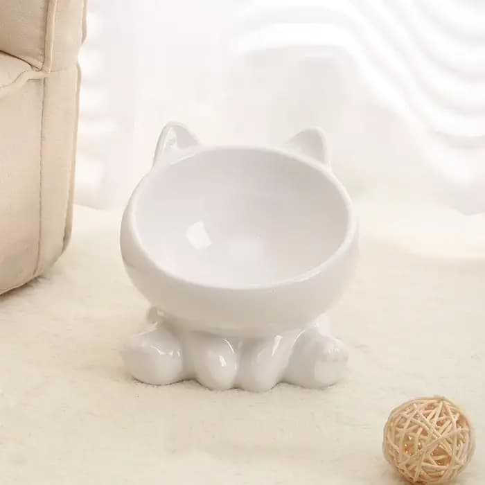 Bol en céramique mignon pour chat avec pieds surélevés