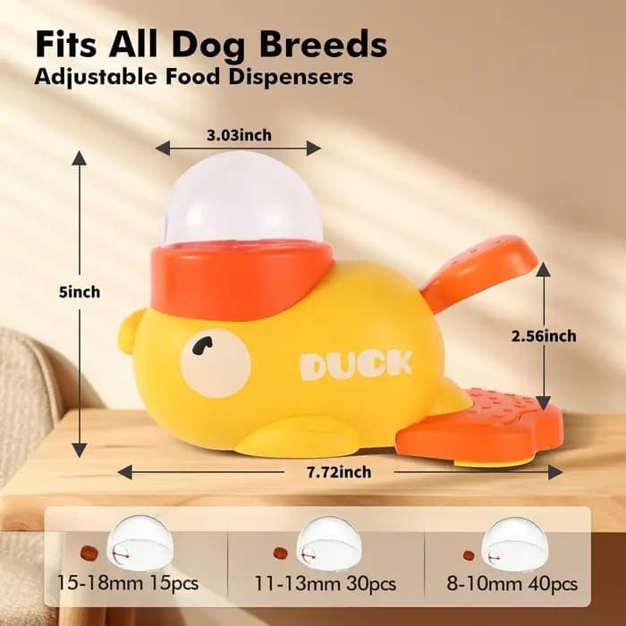 Distributeur de friandises pour animaux de compagnie en forme de canard jaune, jouets interactifs de puzzle, bol pour chien à alimentation lente, soulage l'ennui et favorise une digestion saine