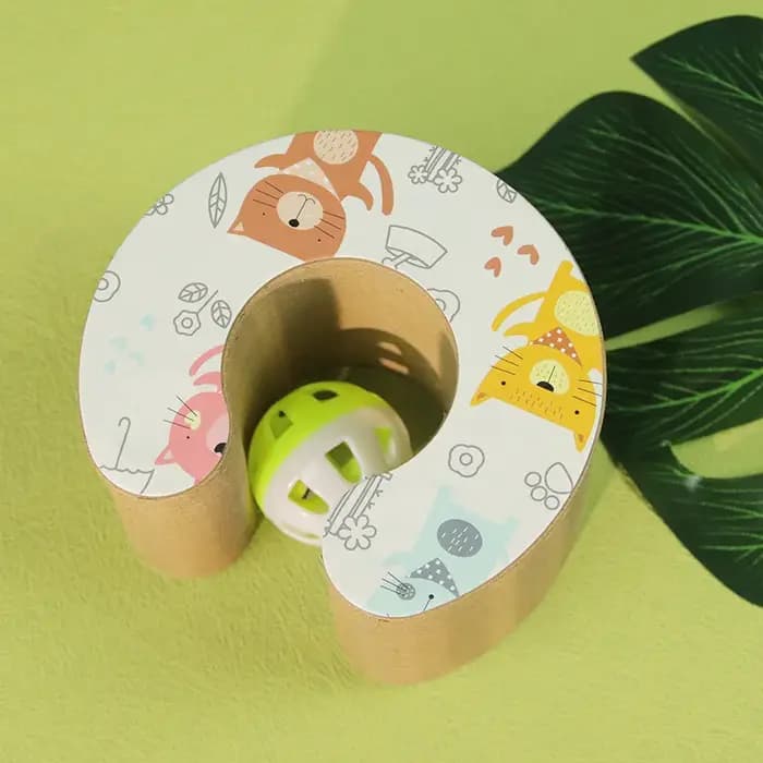 Usine vente chaude interactif chat à gratter carton jouet pliable orgue magique
