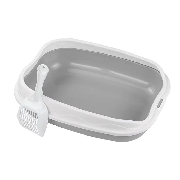 Bac à litière semi-fermé anti-éclaboussures pour chat, grande toilette pour chaton, fournitures de nettoyage, grand bac à excréments pour chat, accessoires pour animaux de compagnie