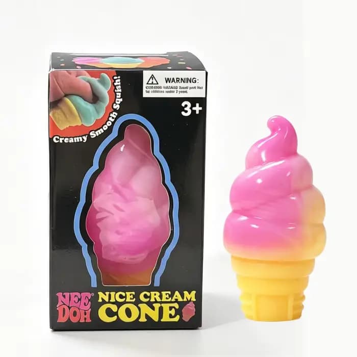 Jouet sensoriel anti-stress Needoh Nice Cream Cone Nice-Sicle Squishy Squeeze Toy dégradé non toxique pour soulager l'ADHD, le stress et l'anxiété, jouet de bureau sensoriel