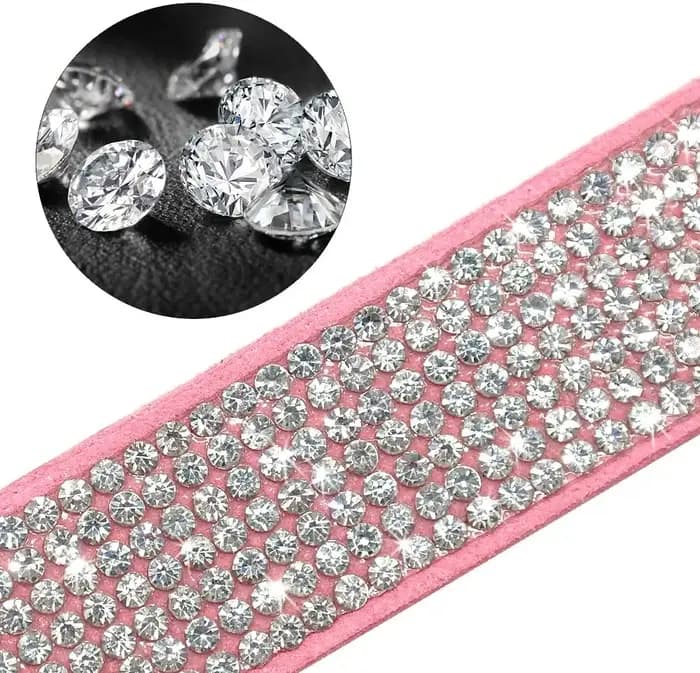 Laisse harnais pour animaux de compagnie avec strass cristal scintillant, sangle de poitrine réglabl