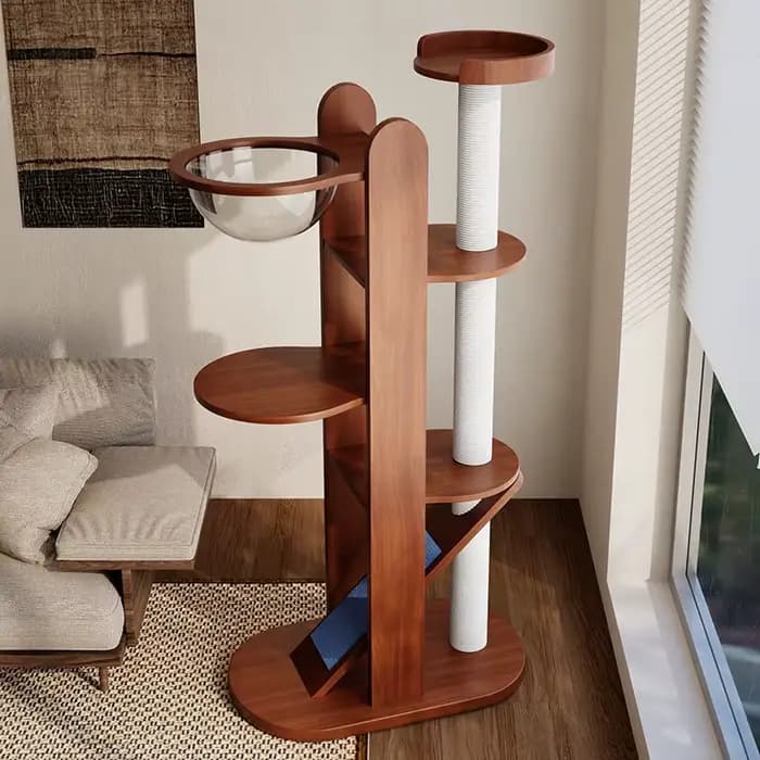 Tour à chat en bois grand modèle arbre