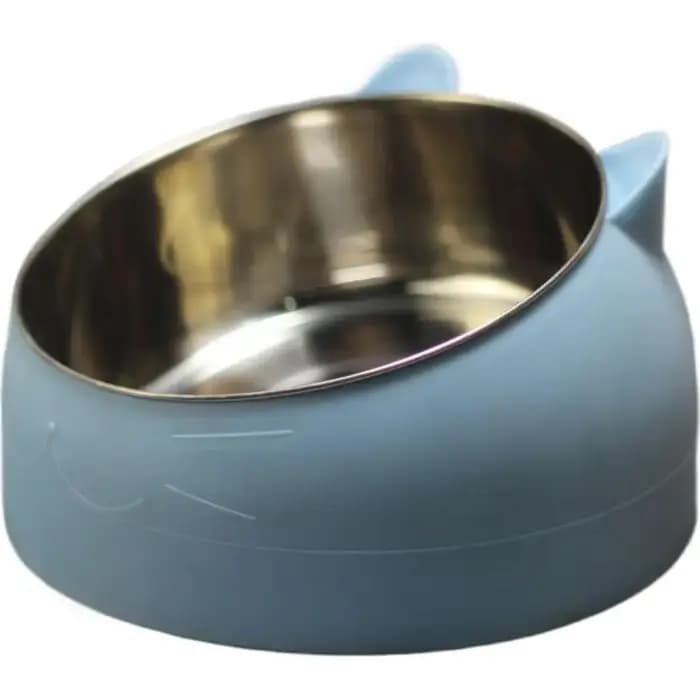 Bol pour chat 100 ml 15 ° Bol en acier inoxydable inclinable antidérapant
