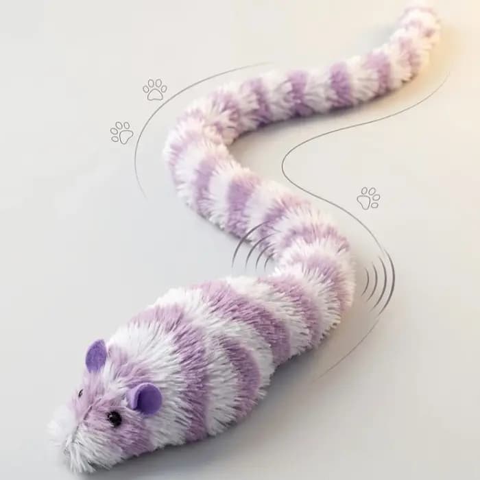 Jouet interactif en peluche pour chat, souris couineuse imitation, résistante aux morsures, pour cha