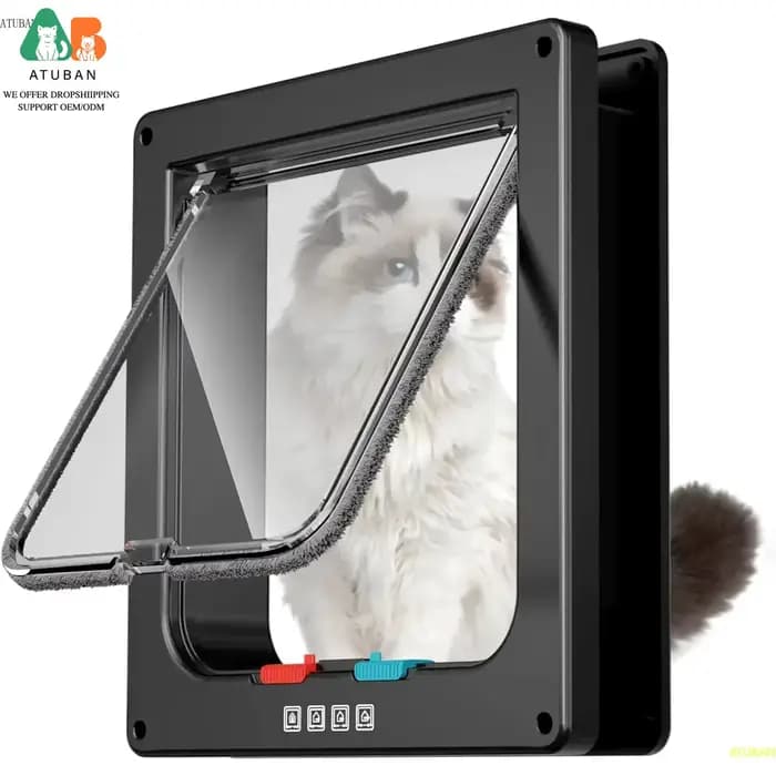 ATUBAN Grande porte intérieure pour chat Porte pour animaux de compagnie pour porte extérieure pour
