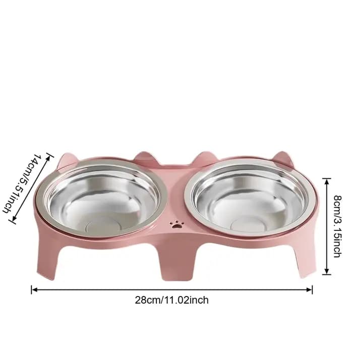 Bol pour nourriture et eau pour chat en acier inoxydable, avec conception anti-inclinaison, grande capacité, conception pour une alimentation facile, adapté aux bols pour chat/chien, 1 pièce