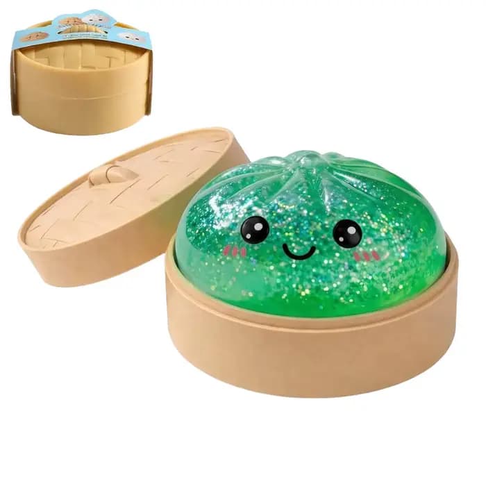 Jouet Squishy en forme de pain vapeur 2026 avec boîte de cuisson vapeur, jouet anti-stress à rebond, boule sensorielle pour adultes