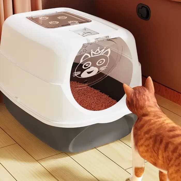 Bac à litière pour chat autonettoyant automatique couvert fermé grand XXL anti-éclaboussures contrôle des odeurs sans poussière facile à nettoyer tapis de capot de confidentialité