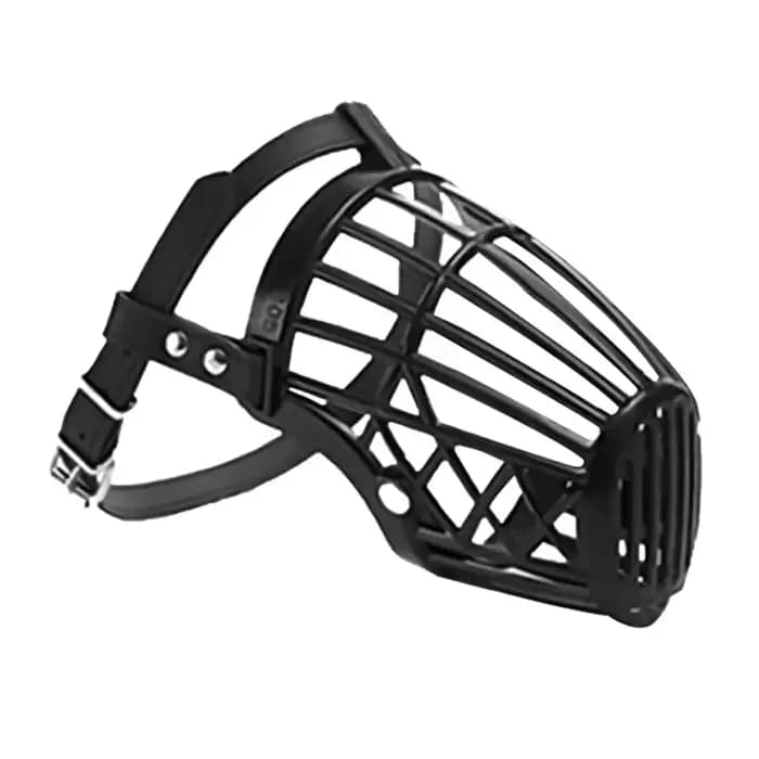 Panier de museau pour chien en plastique et cuir souple