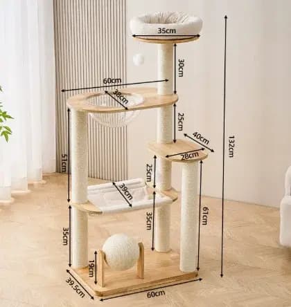 Maison pour chat en bois moderne en faux rotin